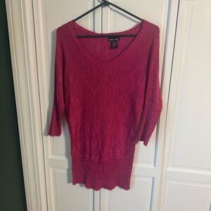 Wet Seal Deep Pink V-Neck Sweater